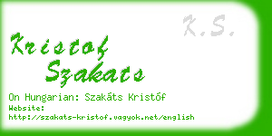 kristof szakats business card