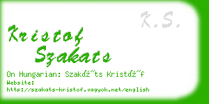 kristof szakats business card